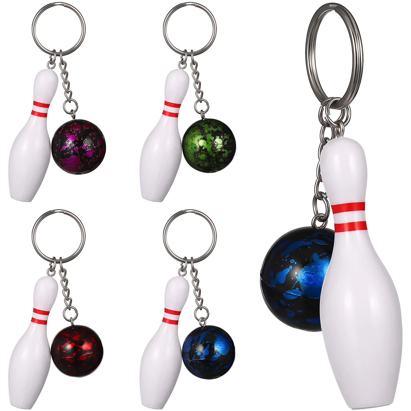 

10 Pcs Bowling Keychains Sport Style Pendant Keyrings Bowling Party Favors for Backpack Souvenir Gifts