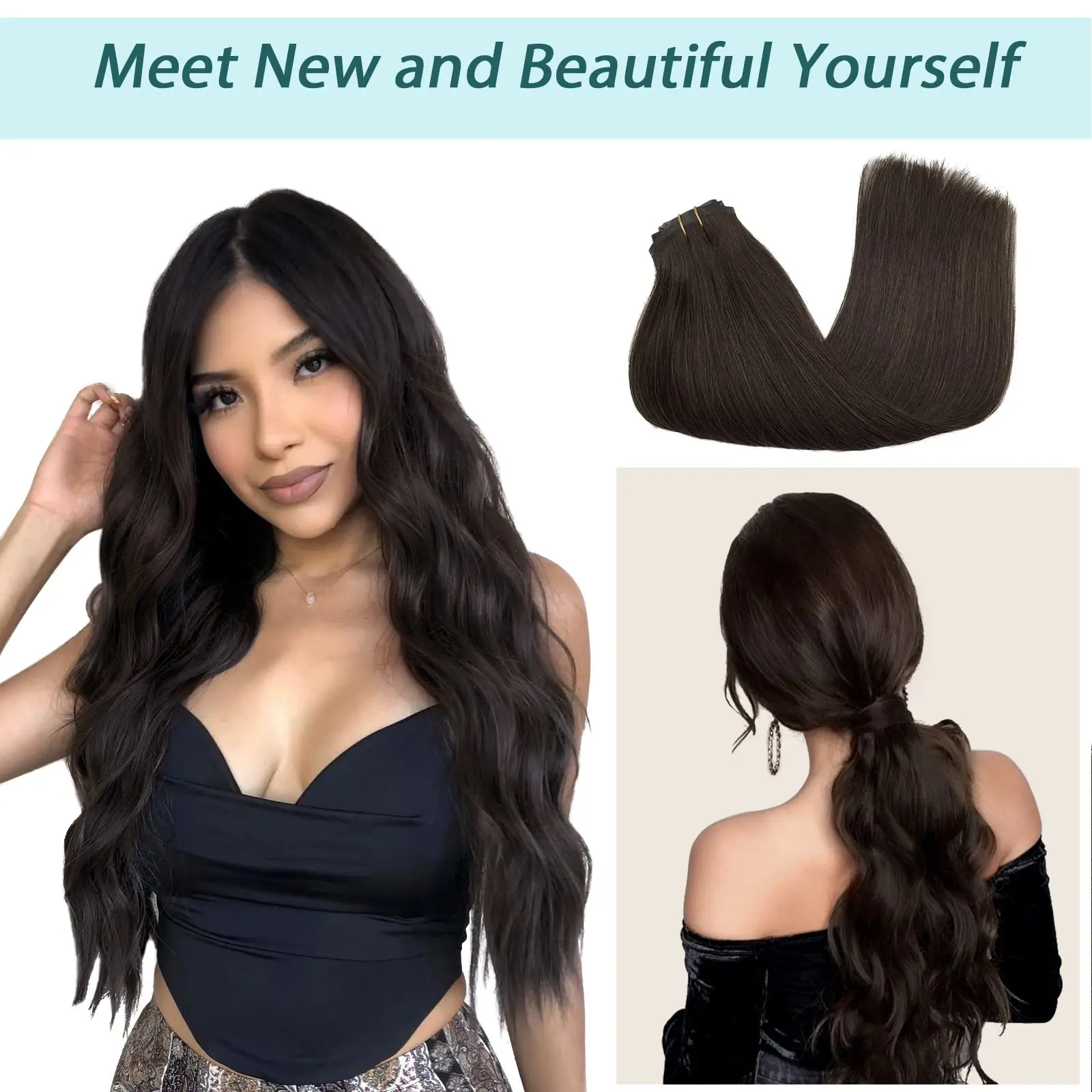 Бесшовные пряди для наращивания волос Remy человеческие волосы 7 шт. 150 г лента из