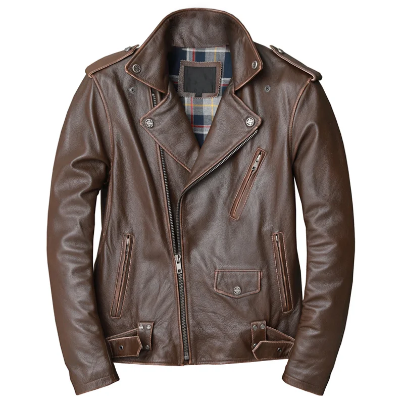 

Мужская зимняя куртка из натуральной воловьей кожи, Повседневная мотоциклетная куртка, байкерские пальто из натуральной воловьей кожи, ветровка, куртка из натуральной кожи, 2023