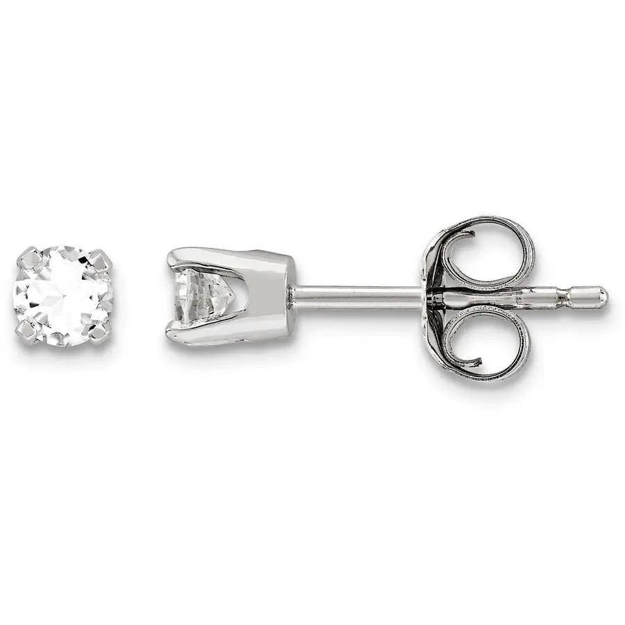 

14 Karat White Gold 3mm Cubic Zirconia Stud Earrings