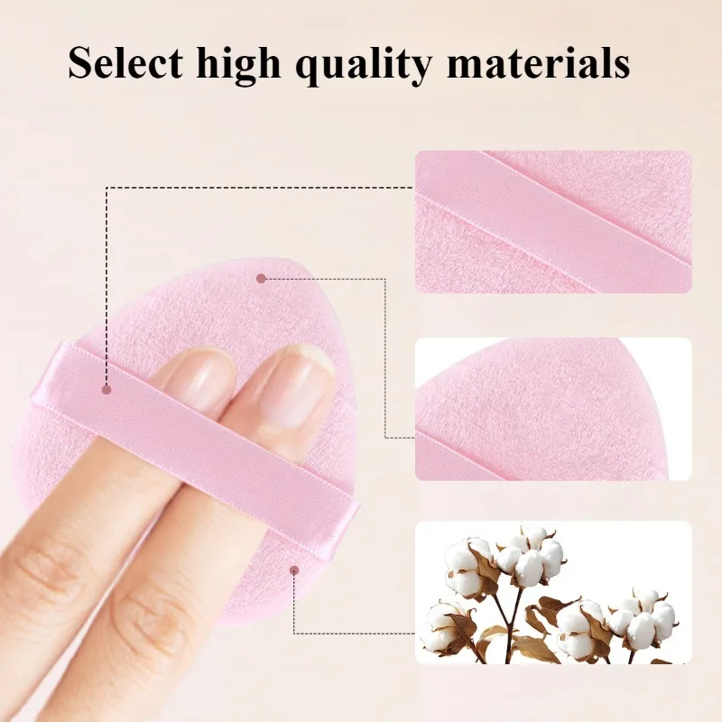 Роскошный розовый бархатистый набор пуховок для макияжа в форме сердца — 6