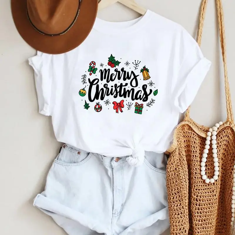 

Women Merry Christmas New Year Holiday Print Tshirts Trend 90s Lovely Winter 2023 Graphic Travel Top T Shirt Tee,Drop Ship