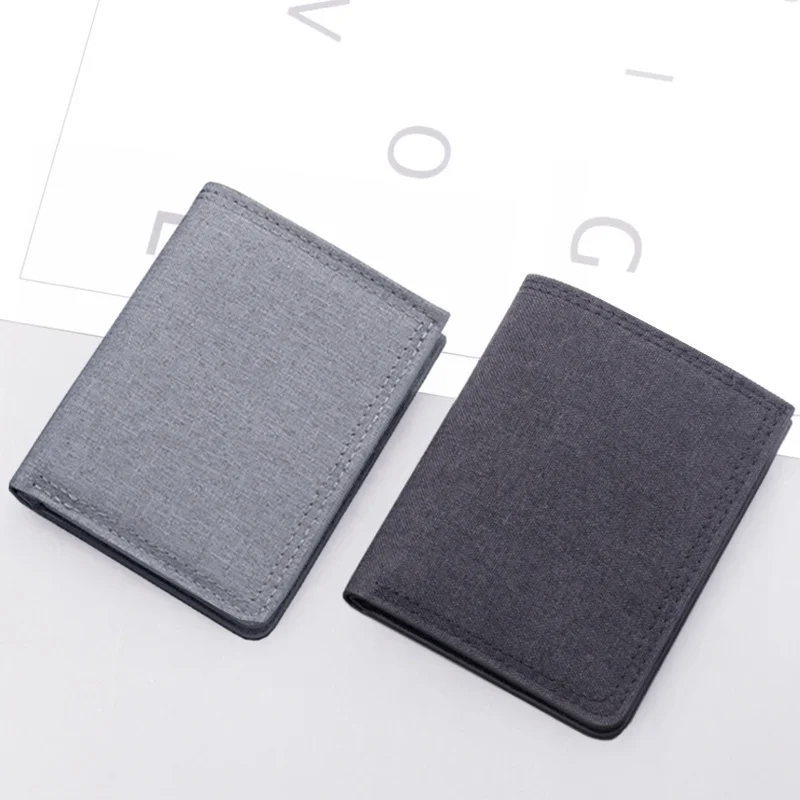 

2023 New Fashion Men Short Wallet Coin Purse Wallet Men's Purse Coin Pouch Card Holder Vertical Canvas Wallet Coin Pocket