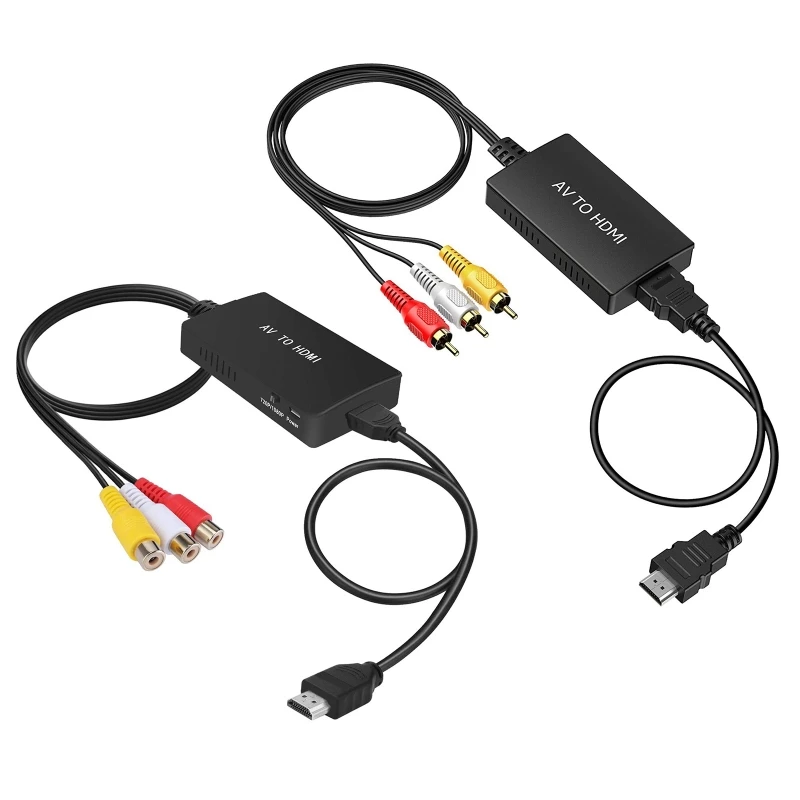 

Переходник с RCA на HDMI-совместимый переходник с AV на HDMI-совместимый адаптер 1080P PAL/ NTSC для XBOX/PS3/STB/Blue-Ray DVD Play