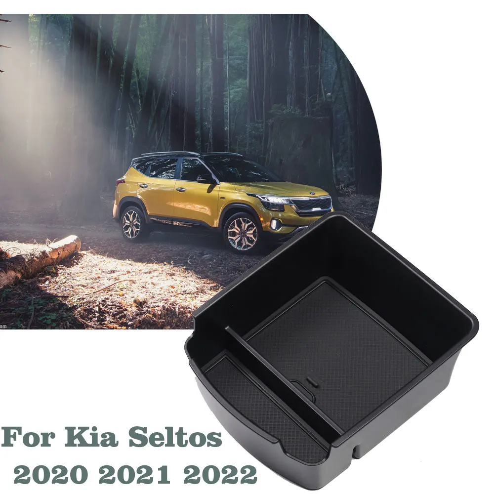 

Car Central Armrest Storage Box For Kia Seltos SP2 2020 2021 2022 ABS Center Console Glove Organizer Containers Tray Accessories