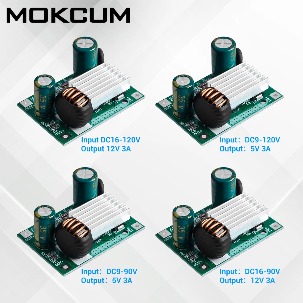 

DC 9-120V to 5-12V 3A Step Down Converter Module Non-isolated Power Supply Buck Stabilizer Adjustable Voltage Regulator