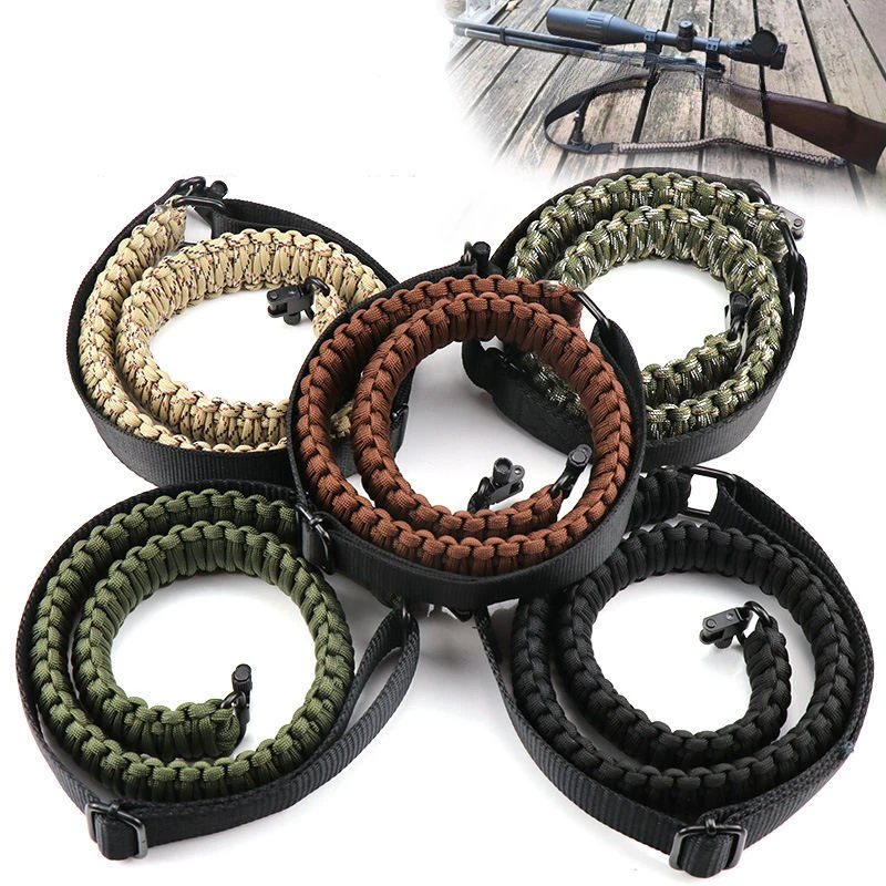 

42-52 Inch Outdoor Lanyards Tactical Adjustable Safety Rope Sling Multifunction Strap Belt for Hunting Survival Kit Rescue Sling