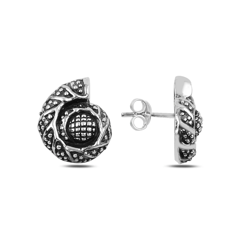 

Silver 925 Sterling Oxidized Snail Earrings