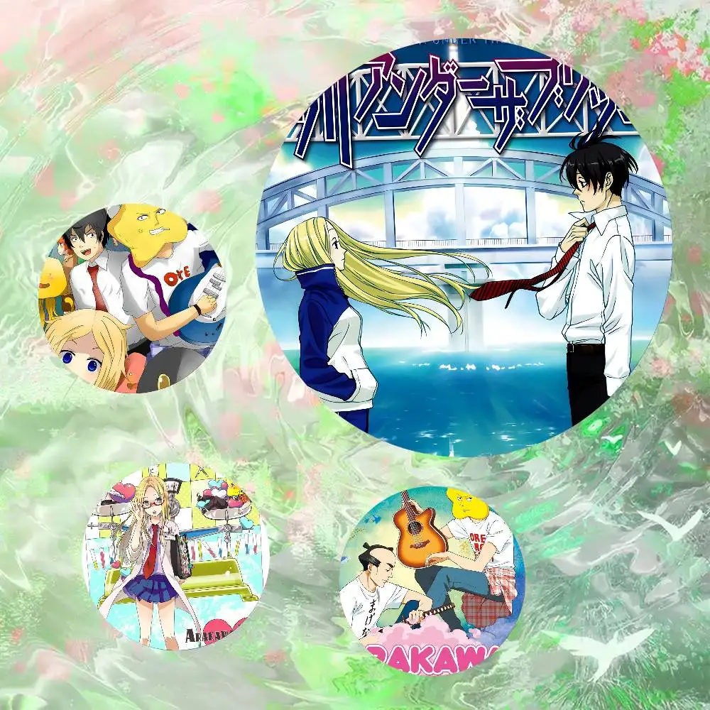 Фото Значки-броши A-Arakawa Under The Bridge ANIME, мультяшные значки для друзей, для рюкзаков, одежды, коллекционные аксессуары, украшения, подарок №2