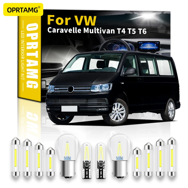 

OPRTAMG Canbus для Volkswagen VW T4 T5 T6 Caravelle Multivan Transporter 1990-2003 2004 2005 2006 2007-2018 внутреннее светодиодное освещение