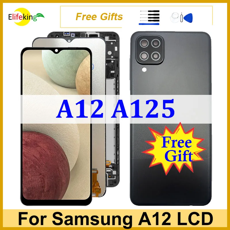 ЖК-дисплей 6,5 дюйма для Samsung Galaxy A12, A125, экран A125F, A125F/DSN, A125M, A125U, сенсорная панель, дигитайзер в сборе, замена