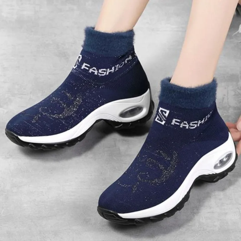 

Женские зимние ботинки, женская массивная обувь на платформе, женские ботинки без шнуровки, женская зимняя обувь