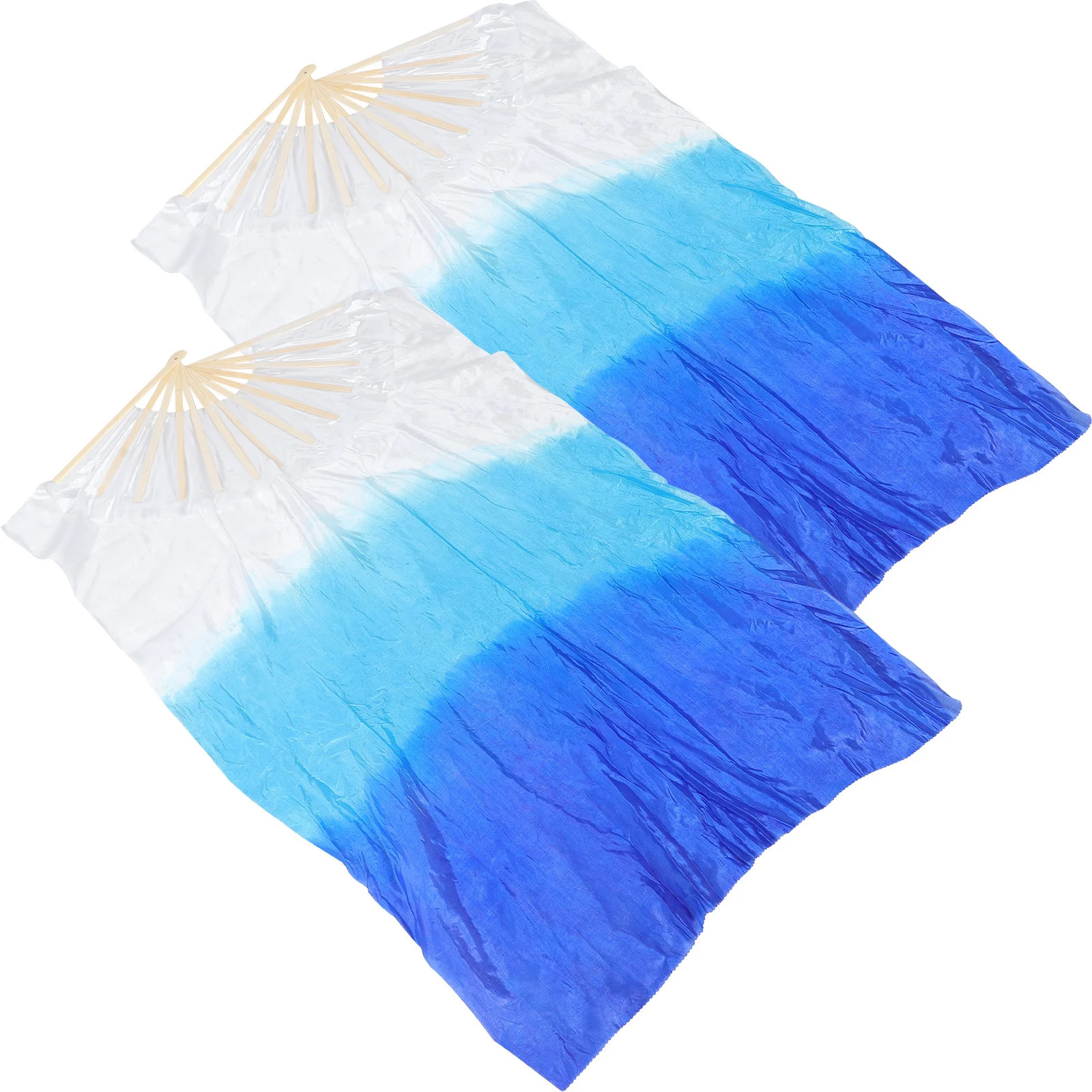 

2 Pcs Belly Dancing Bamboo Fan Veils For Womans Handheld For Woman Cloth Lengthened Folding Woman Accessories Fans Stage Show
