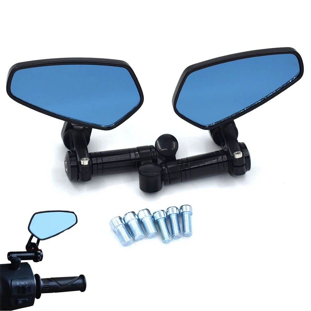 

Universal CNC motorcycle rearview mirror blue anti-glare convex mirror For Honda NC700X CB400 CB1000R PCX125 PCX150 CB190R