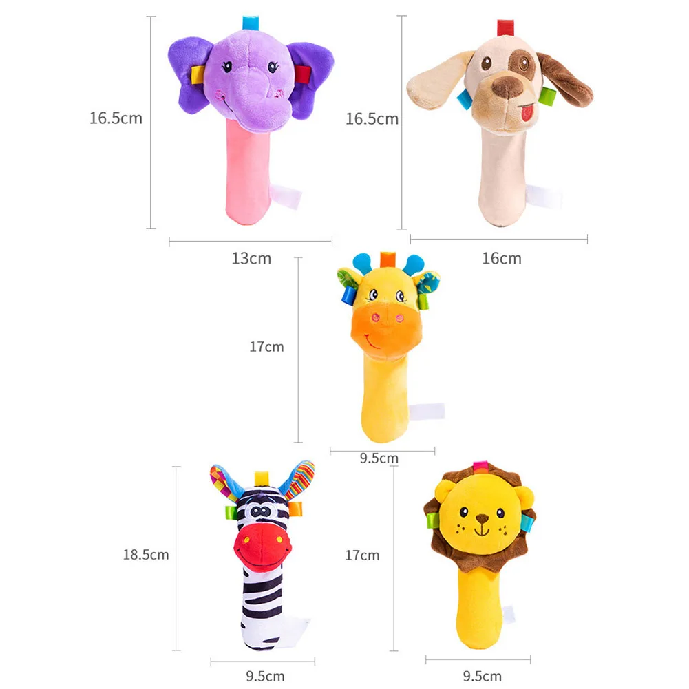 Soft Plush Cartoon Animal Rattles Sound Early Educational Infant Hand Bell Toy