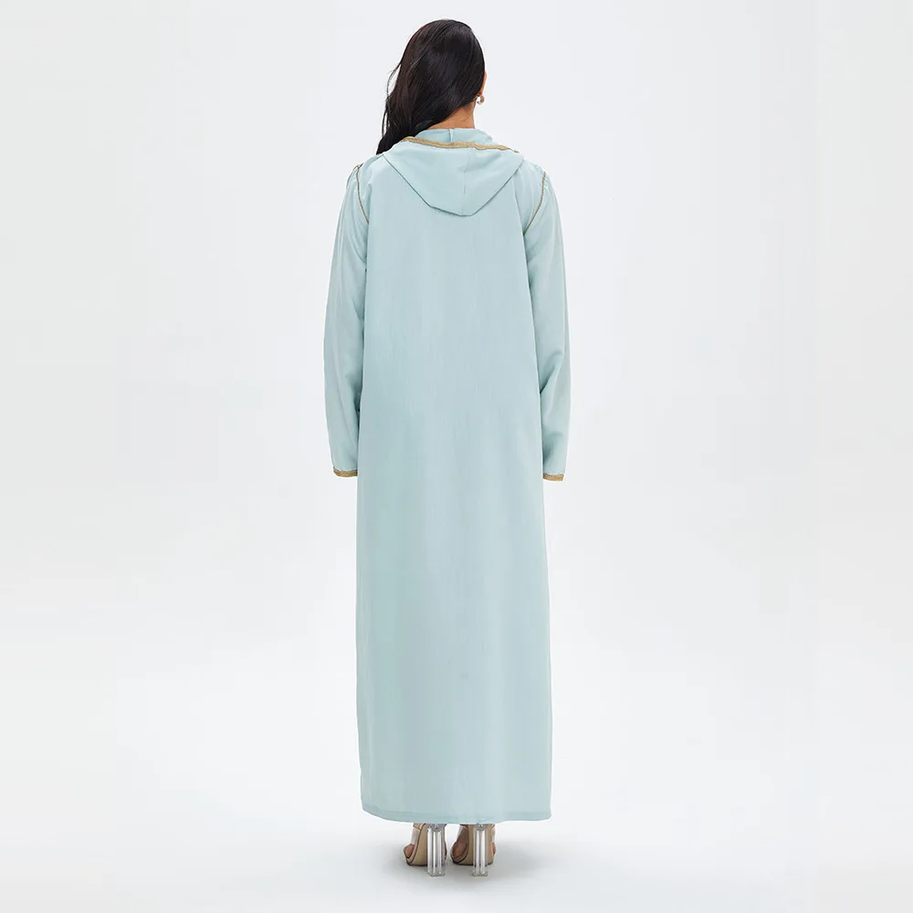 Muslim Dress Pajamas Dubai Women's Fashion Casual Embroidered Dress Large Size Middle East Robe Abayas For Women