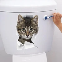 3d stereo cute cat wall stickers bedroom bathroom wall stickers cabinet creative decoration stickers removable toilet stickers