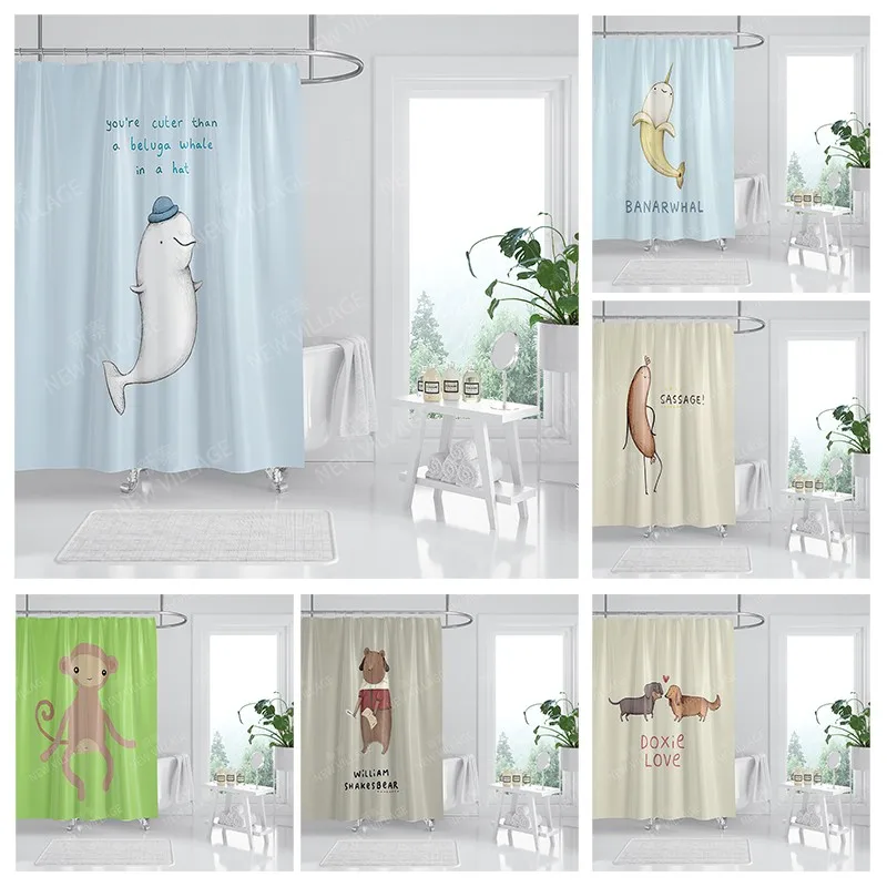 

Водонепроницаемые тканевые занавески для душа, занавески для ванной, аксессуары, занавеска для ванной, для душа, 180x200 см, 240*200, аниме, украшен...