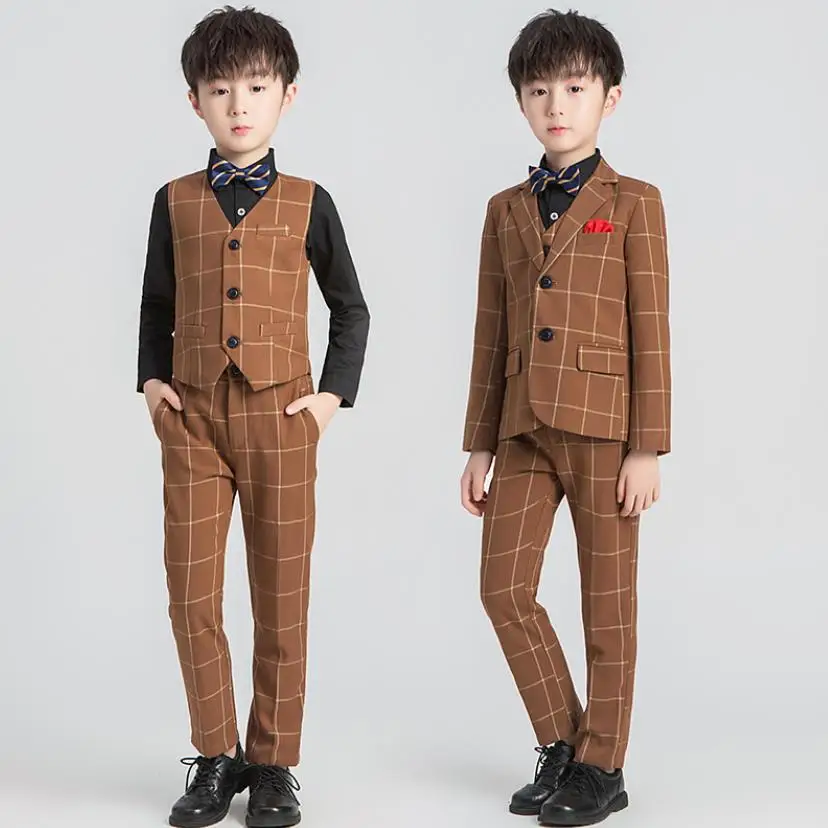 

Autumn New Children's Blazer Presided Over The Catwalk Performance Birthday Party Wedding Formal Prom Gown Boys Sets L1794