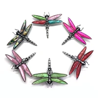 wholesale 1pcs natural shell pendant dragonfly shape shell abalone shell brooch pin charm diy womens jewelry gift size 49x58mm