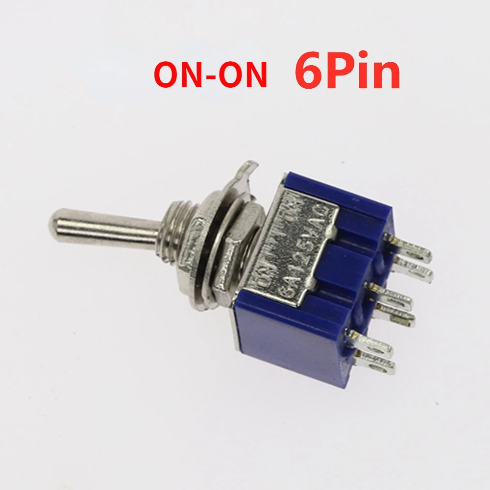 

5 шт. тумблер ВКЛ-ВЫКЛ/ВКЛ-ВЫКЛ-ВКЛ 3/6 Pin 2/3 положения с фиксацией MTS-102 103 202 AC 125 В/6 А 250 В/3 А кнопочный переключатель питания автомобиля