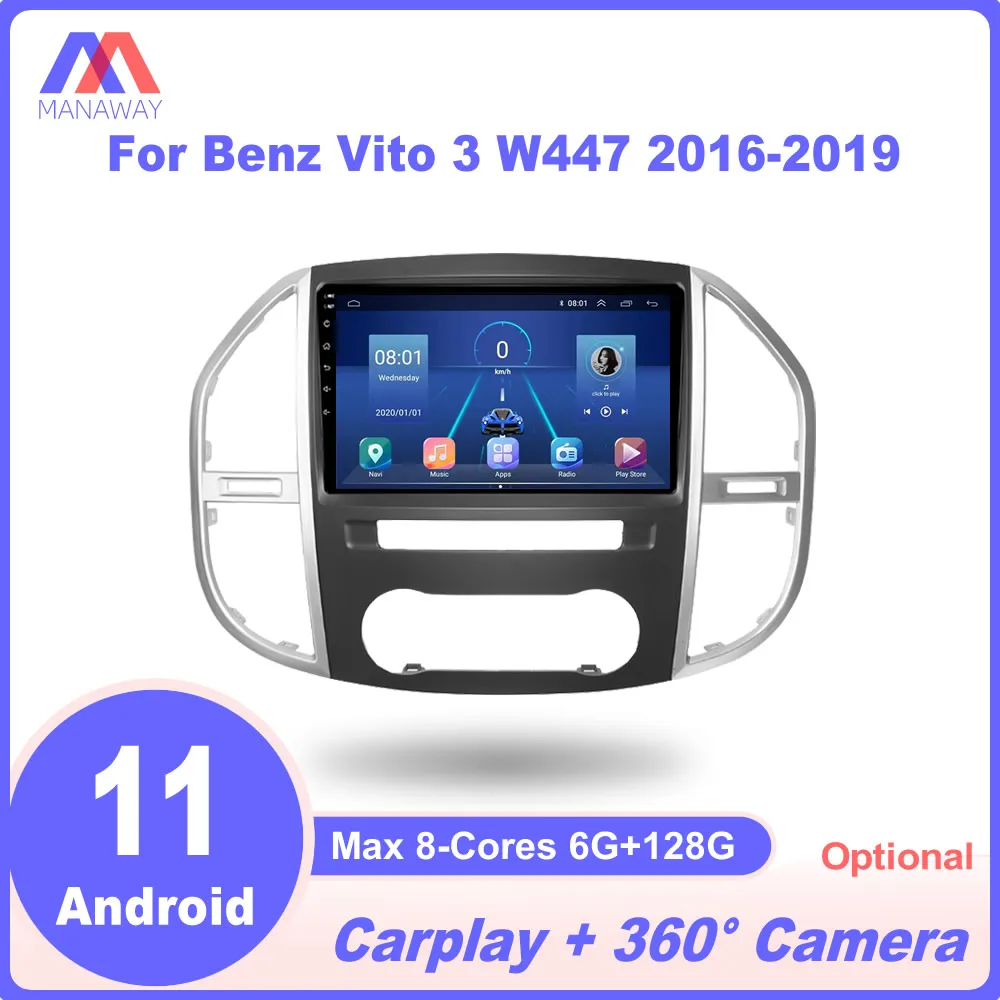 

9 ''Android плеер для Benz Vito 3 W447 2016-2019 DSP CarPlay автомобильное радио стерео Мультимедиа видео MP5 навигация GPS 2Din