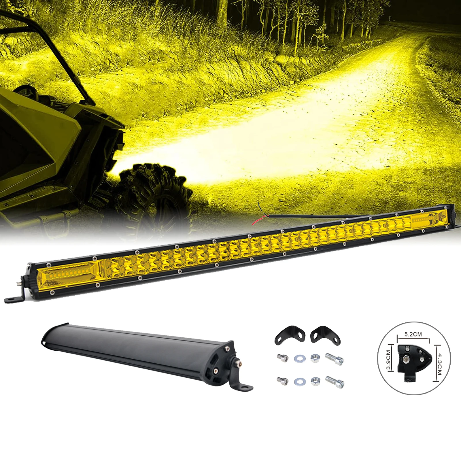 

Желтый светодиодный светильник, двухрядный, тонкий 7, 13, 20, 25, 32, 38, 45, 50 дюймов, 480 Вт, внедорожный водонепроницаемый рабочий фонарь, противотуманная фара дальнего света для автомобиля, грузовика