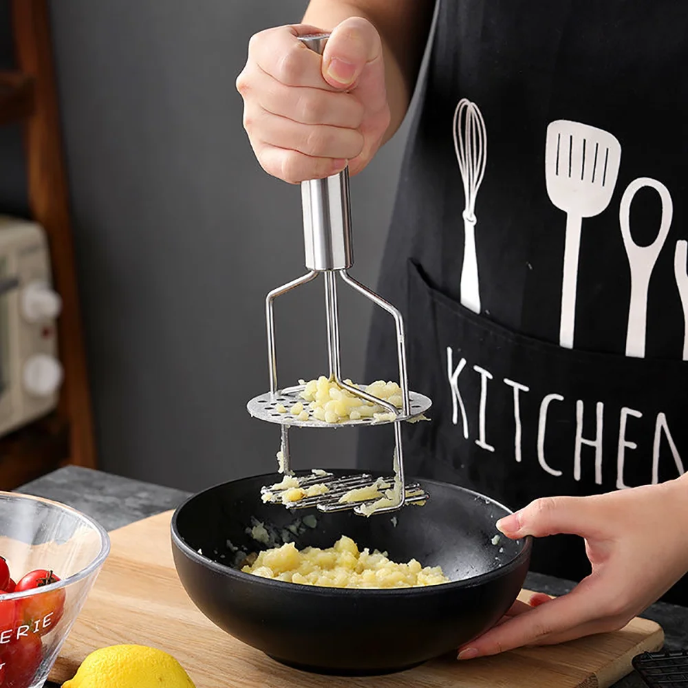 

Stainless Steel Vegetable Press Tool Easily Sieves Cooked Veg To Give a Smooth Tasty Mash Mashed Potato Ricer Dual-Action Potato