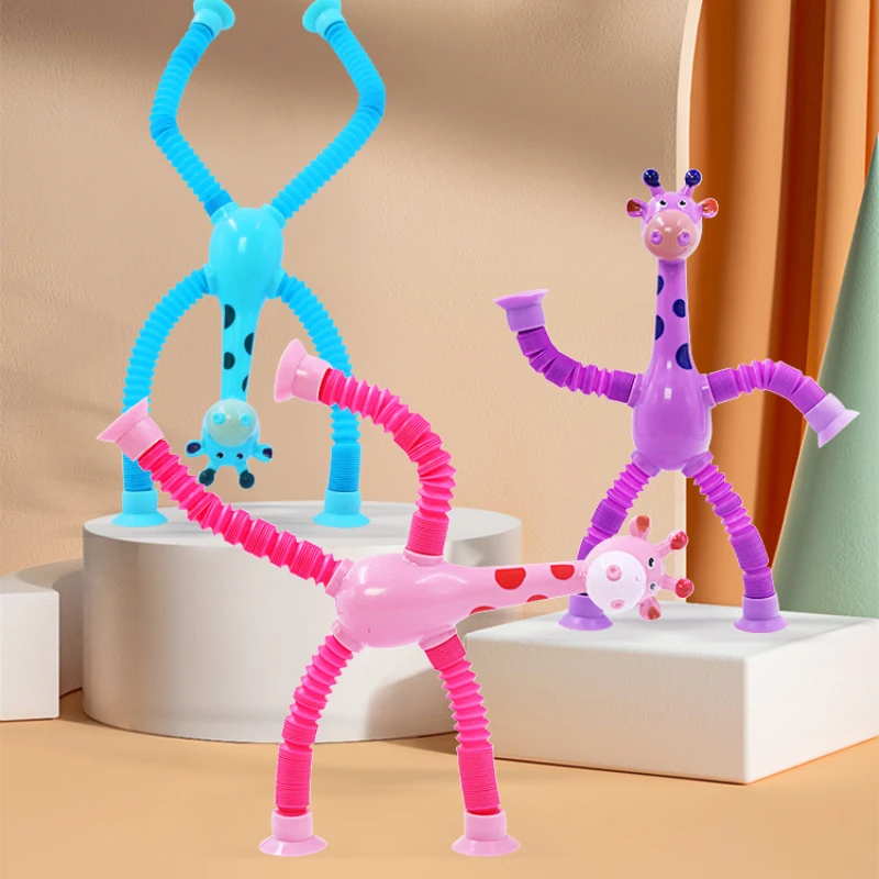

Creative Giraffe Cartoon Versatile Animal Telescopic Tube Sensory Comfort Toy for Children