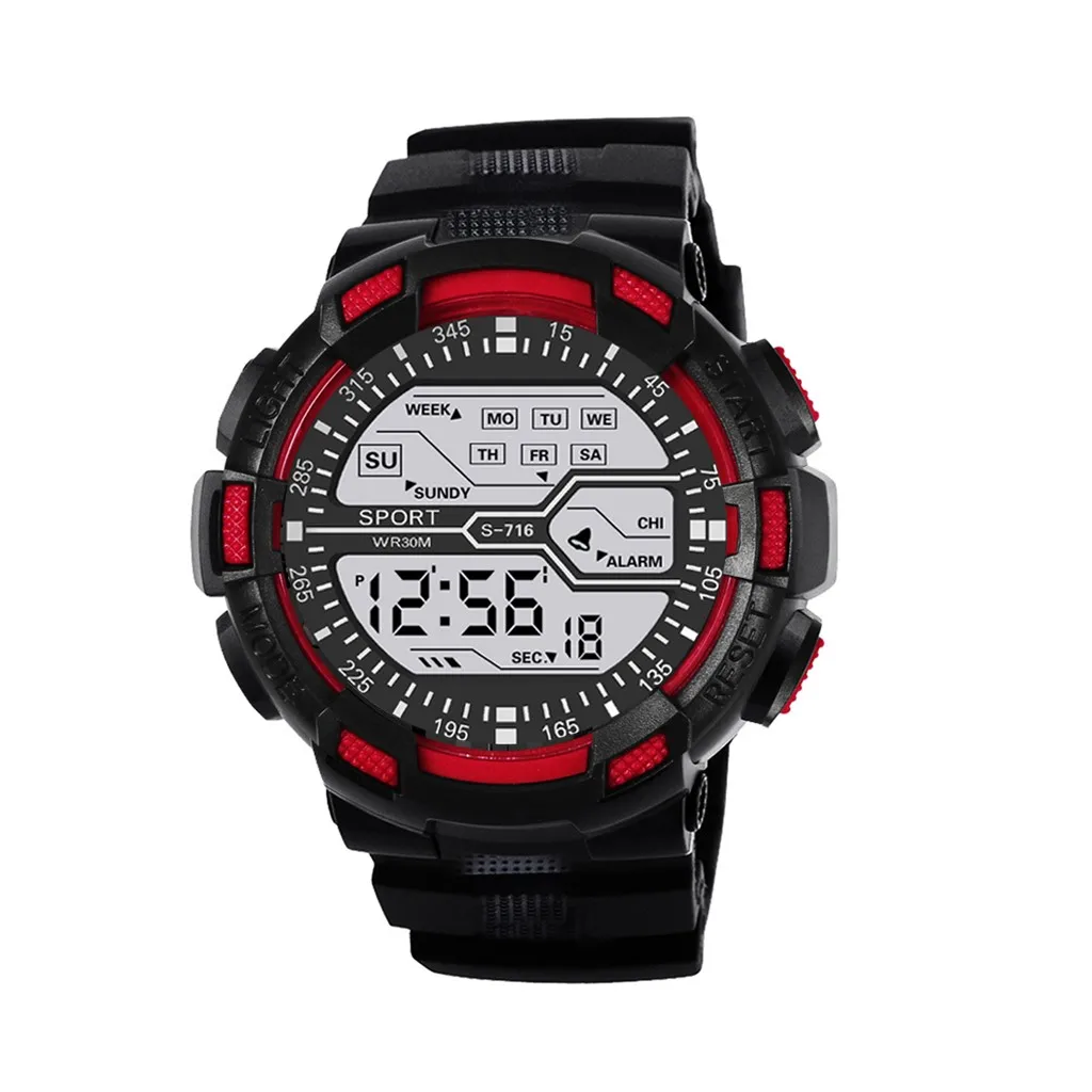 

Fashion Water proof WatchMen Boy Lcd Digital Stopwatch Date Rubber Sport Wristwatch Automatic Luxury Clock Waterproof Mechani