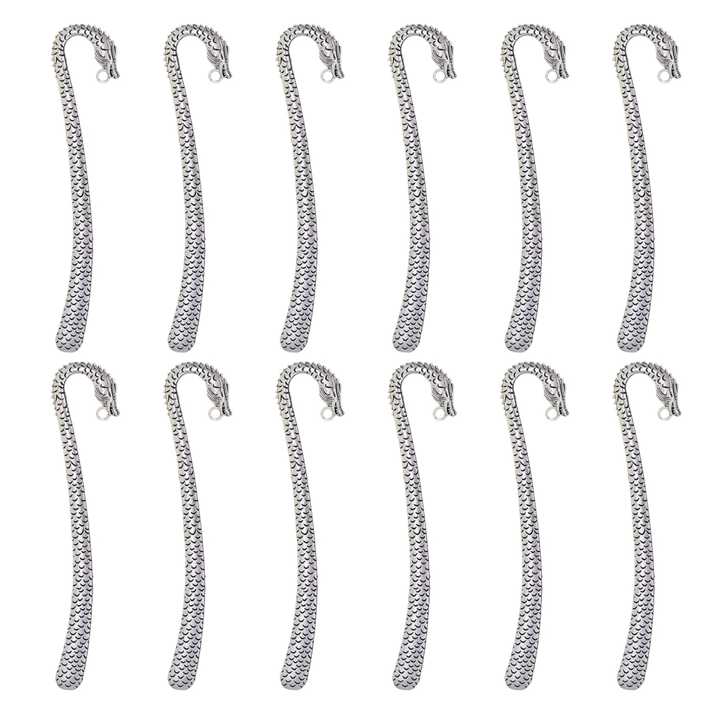 

12 Pieces Antique Bookmark Vintage Jewelry Findings Zinc Alloy Making Pendants Hairpin DIY Craft Homemade Accessories