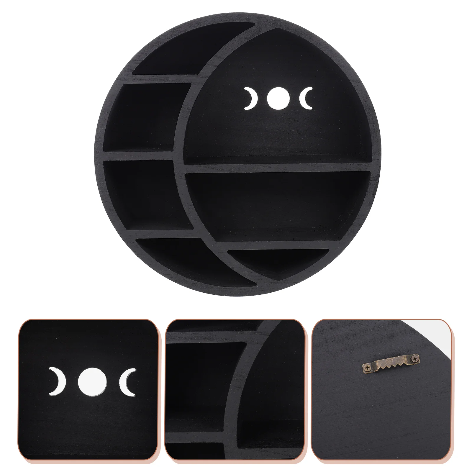 

Shelf Display Shelves Moon Decor Crystal Wall Wooden Bookshelf Picture Bathroom Aesthetic Altar Floating Cubby Boxround