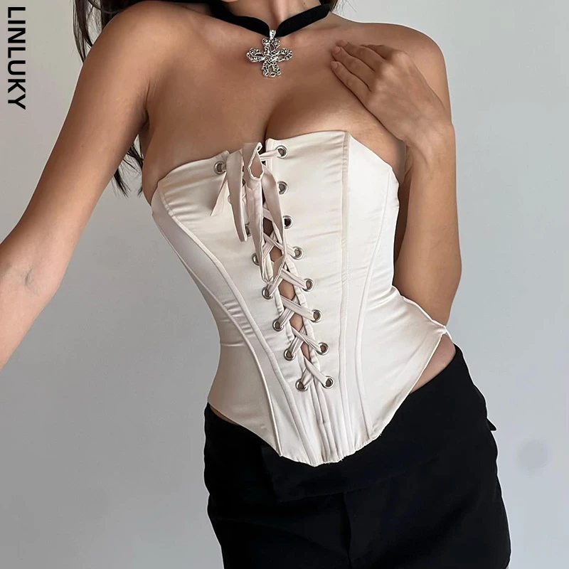 

Новинка лета 2023, пикантный Универсальный бюстгальтер с Узкими Бретельками, укороченные майки для женщин, клубный женский топ, женская одежда