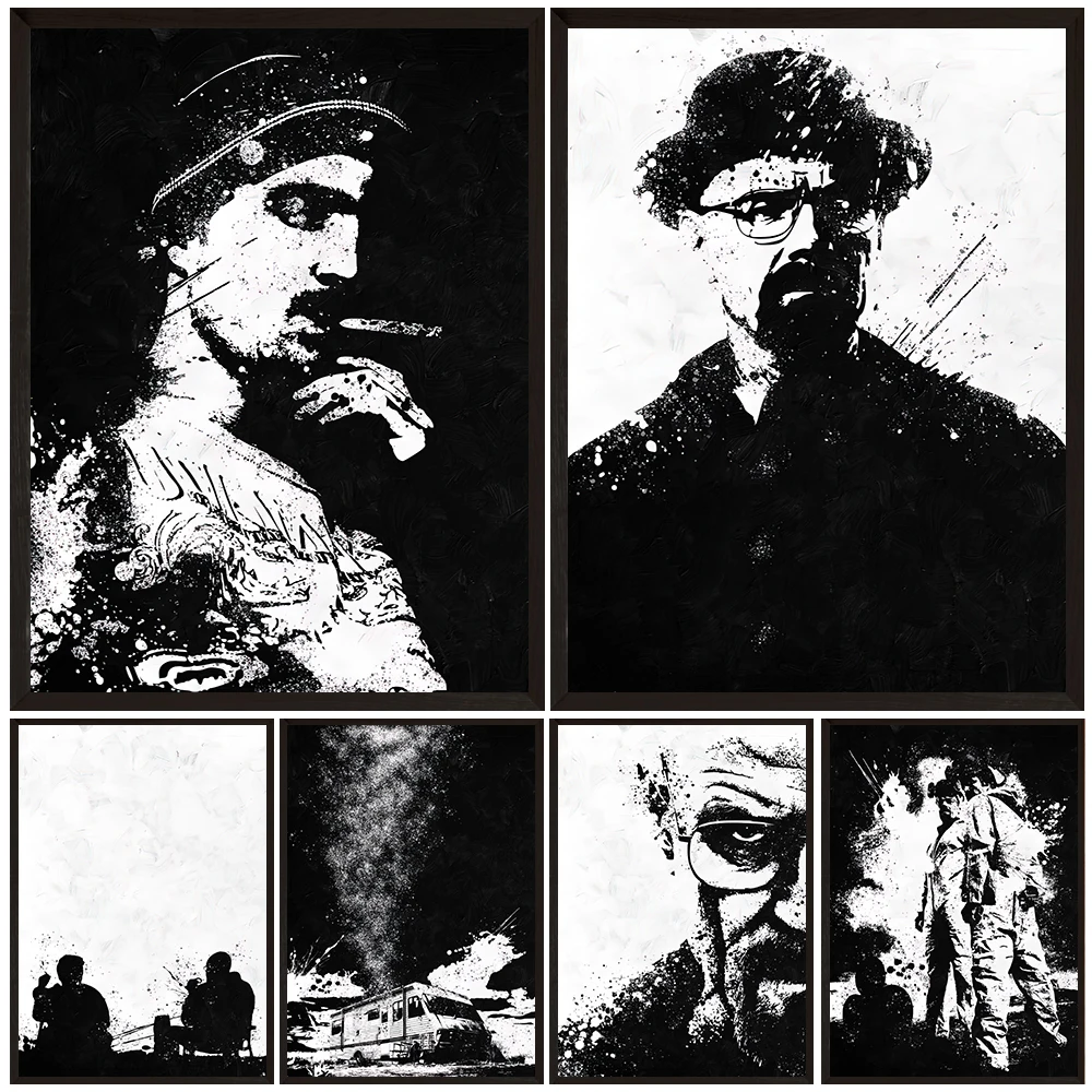 Абстрактный постер &quotУолтер Вайт и Джесси Пинкман&quot печать на холсте