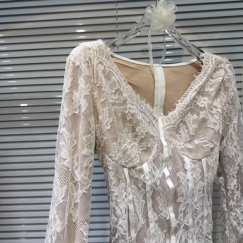 KBQ Элегантная блузка с цветочным кружевом для похудения шикарная женщин