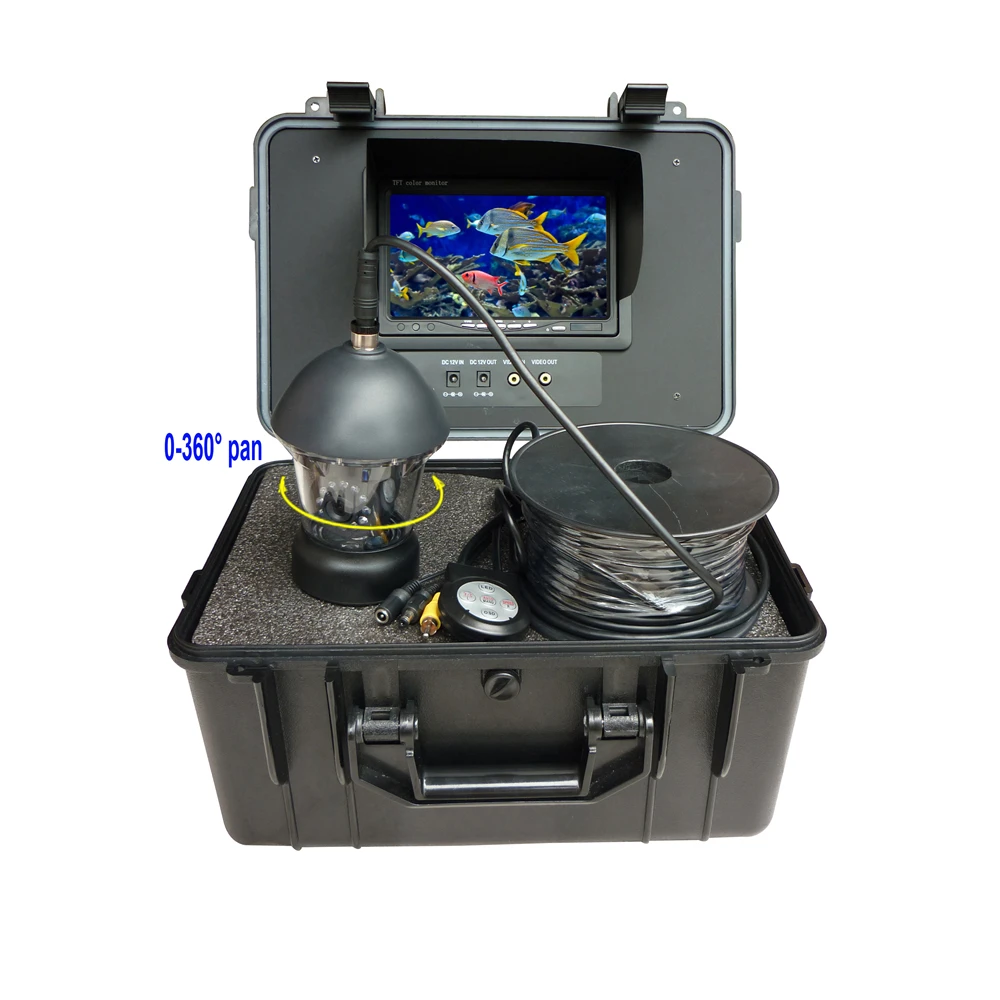 

7" TFT Color Fish 360 Degree Rotating Camera 20M Cable Underwater Fishing Video Camera System