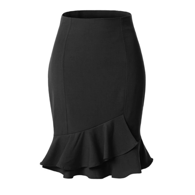 

2022 Women Skirts Fashion Vintage Mermaid Skirt High Waist Solid Color Package Hip Slim Tight Skirt Fishtail Skirt Office Lady