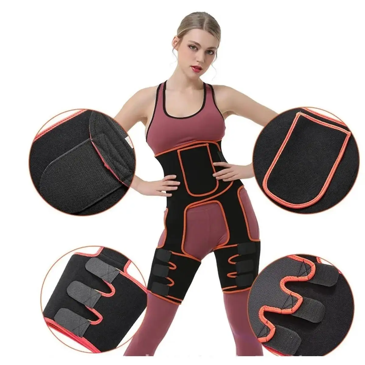 4 in 1 Elastic Band Arm and Thigh Waist Trainer for Women Butt Lifter High Waist Enhancer Trimmer Plus Size Shapewear