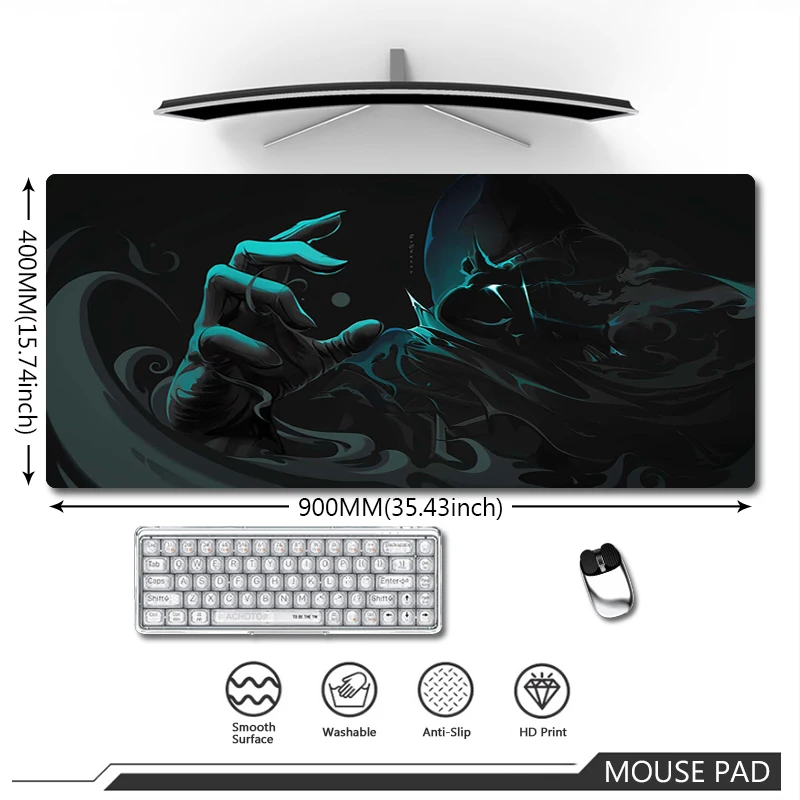 

Large Anime Mousepad Valorant Mouse Pad Computer Gaming Mouse Mat Natural Rubber Soft Table Pads Game Office Carpet XXL 90x40cm
