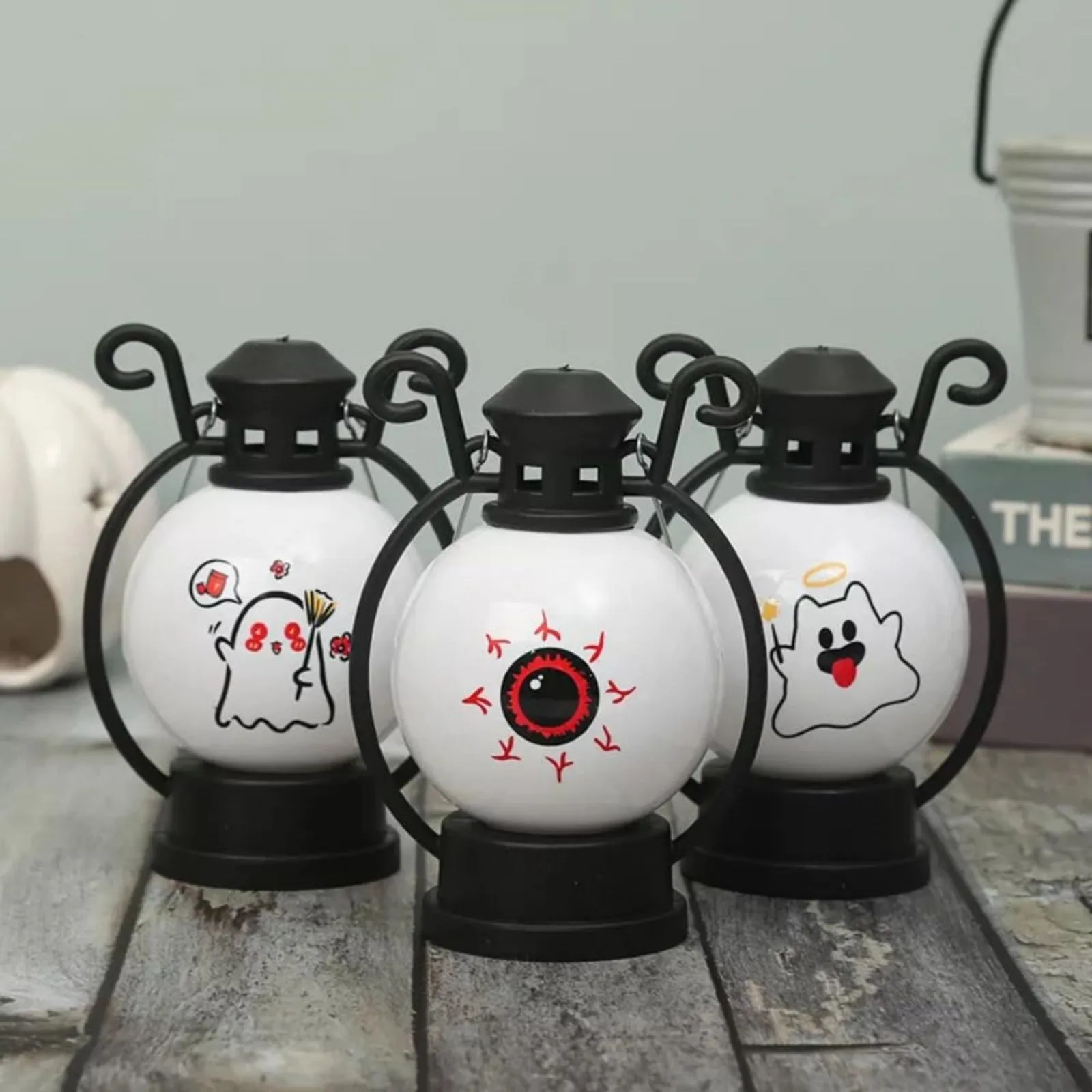 Фонарь для домашнего фестиваля портативный ночник фонарь глаз лампы с батареей