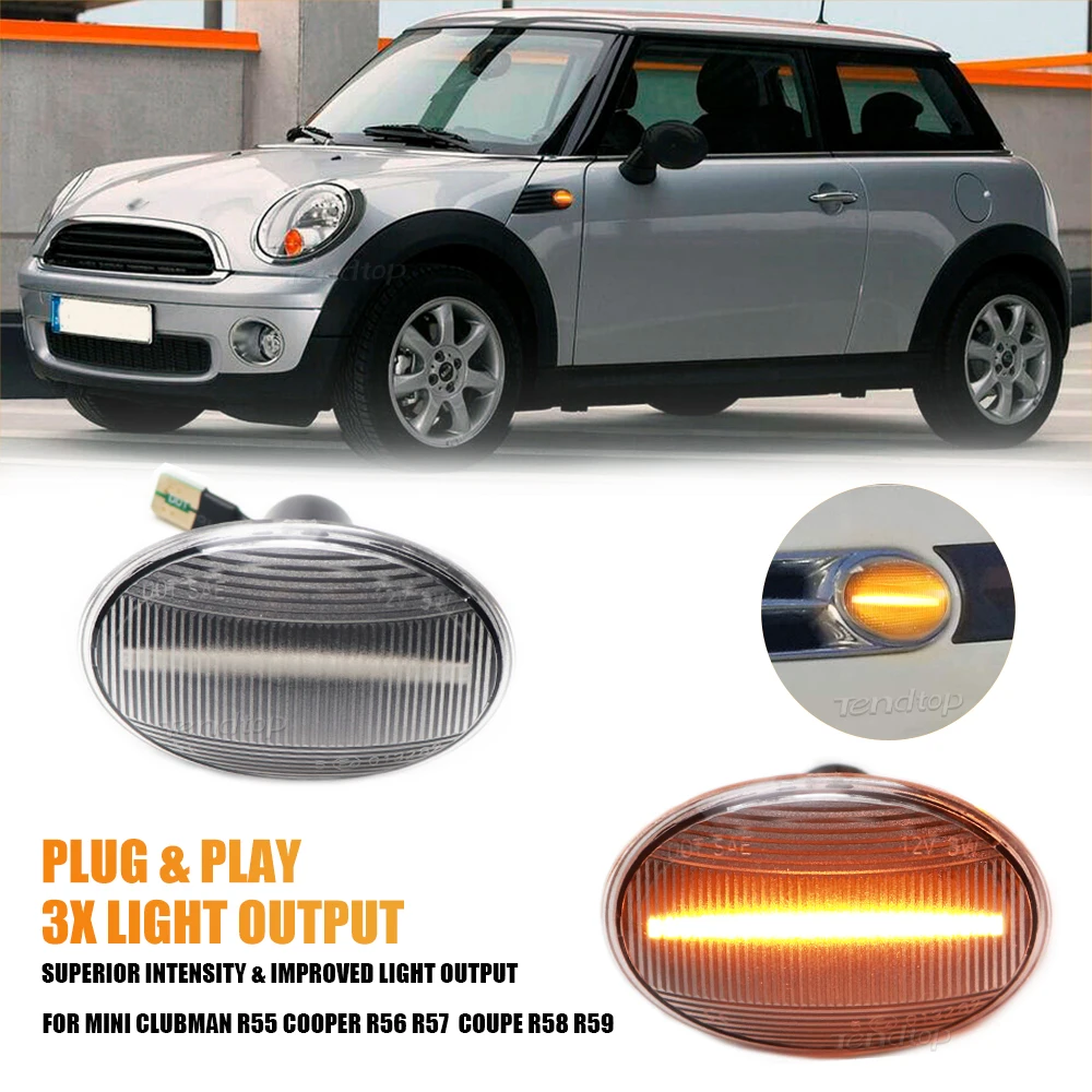 Для BMW MINI Cooper R55 R56 R57 R58 R59 2007 2 шт. плавный указатель поворота динамический