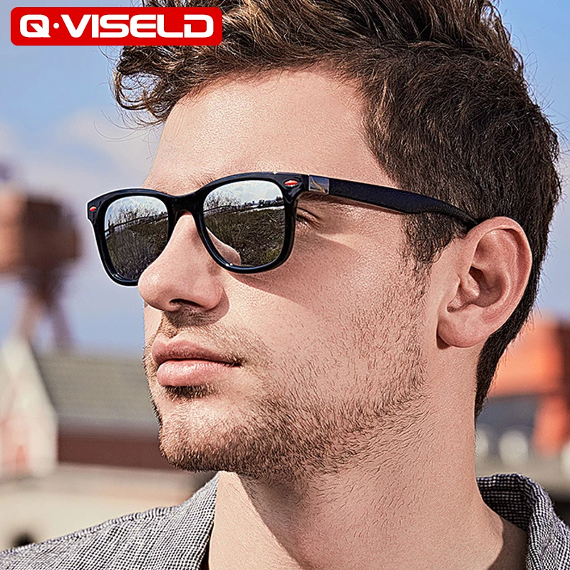 

QVISELD Polarized Sunglasses For Men 2022 Luxury Brand Designer Mirror Square Sun Glasses Fashion Vintage gafas de sol hombre