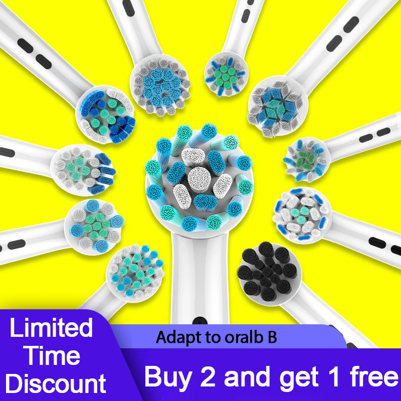 

4 PCS Sonic Electric Toothbrush Replacement Brush Heads Suitable For Oral B Toothbrush Head Wholesale Buy 2 and get 1 free