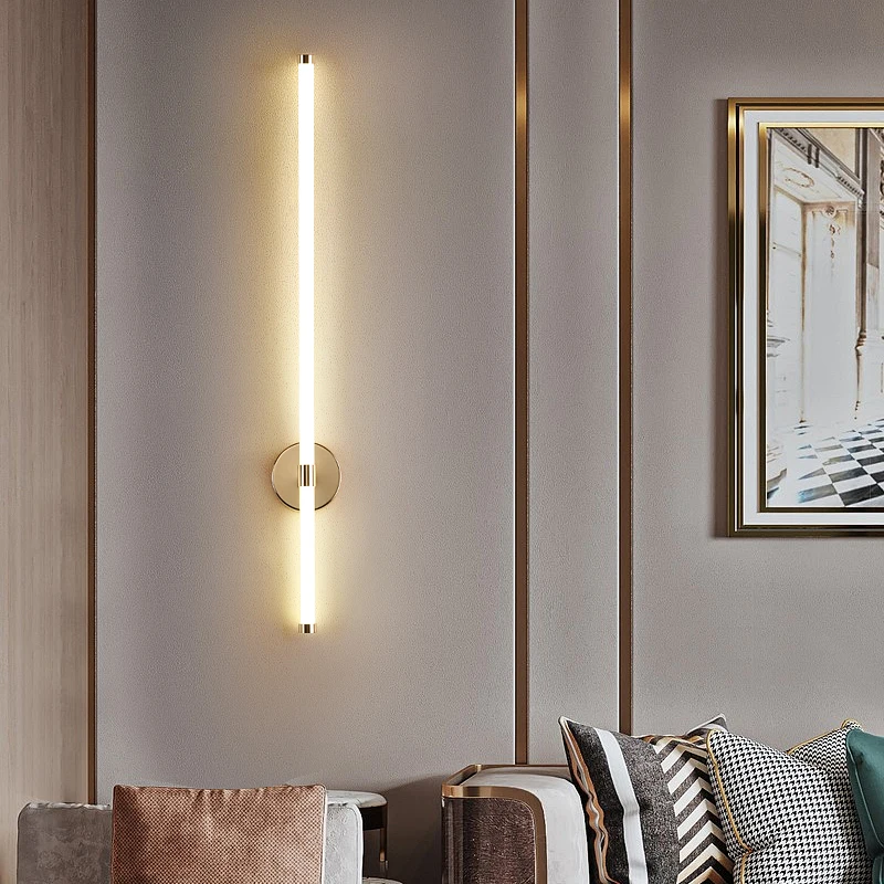 

Minimalist Long Strip LED Wall lamp for Bedroom Living Room Interior LED Wall Lights Wall Sconce for Home Bedside Indoor Lamps