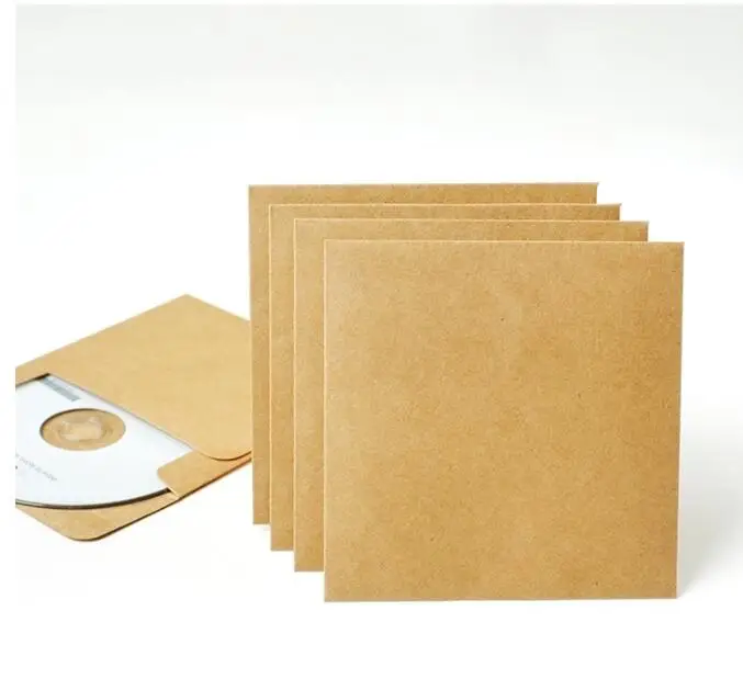 50pcs/lot  Square heart Envelopes disc envelope Kraft Paper CD Bag DIY quality package bags wholesale