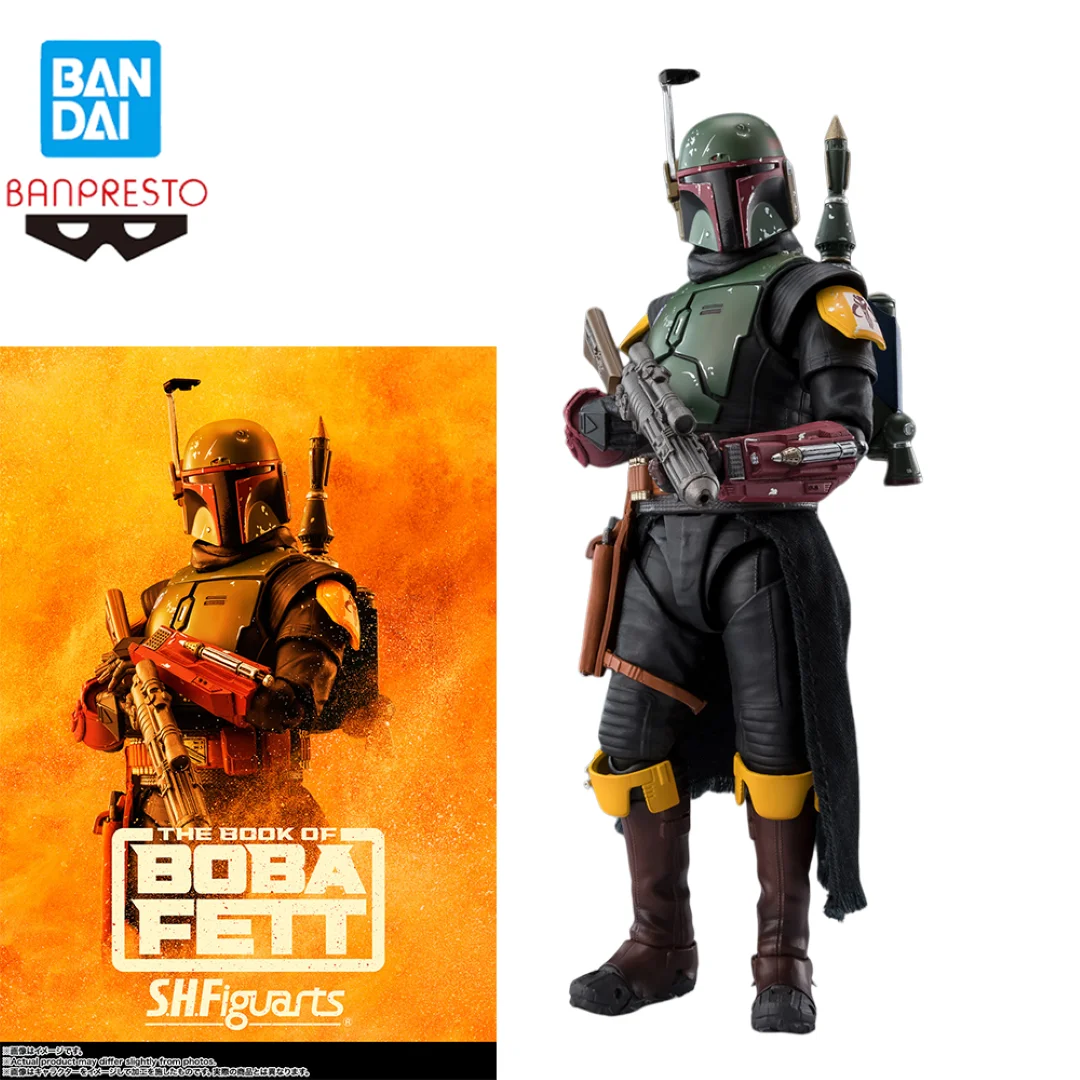 Фото Оригинальная фигурка BANDAI S.H.Figuarts Боба Фетт, классическая версия. Звездные войны: Книга Бобы Фетта — Аниме-фигурка, модель, игрушка №1