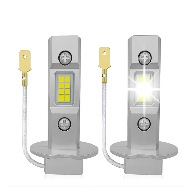 

2 шт. H3 90 Вт светодиодные лампы для фар 1:1 мини размер дизайн беспроводной H1 для автомобиля Led 12 В лампа без вентилятора CSP 7035 чипы 24000LM 6500K белый