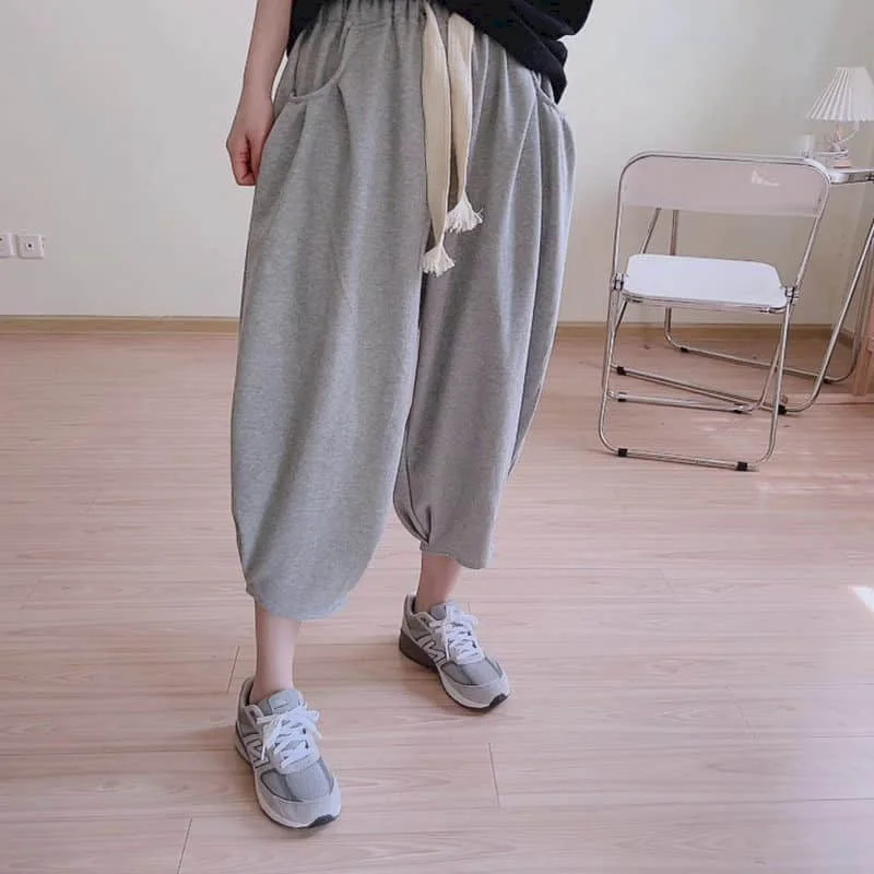 Casual Women's Pants Sporty Sweatpants Korean Fashion Leggings Y2k Pants Women Clothing Lace-up Baggy Pants Loose Oversize Pants