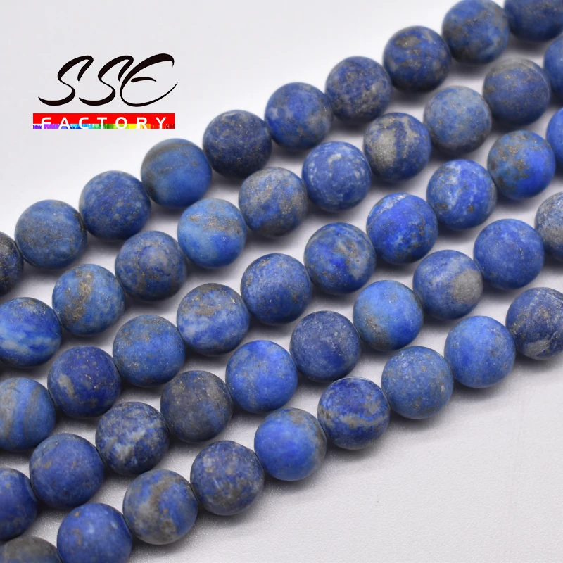 

Matte Lapis Lazuli Gemstone Beads Natural Stone Round Loose Beads For Jewelry Making Diy Bracelets Necklace 4/6/8/10/12MM 15" 5A