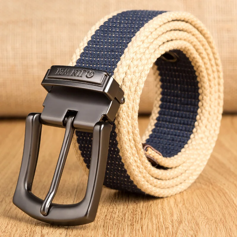 

Men's Pin Buckle Canvas Belt Outdoor Thickened Woven Cloth Belt Extended All-match Student Belt Extra Long Belts for Men